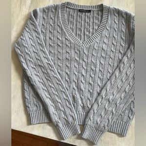 Brandy Melville grey cable knit sweater (one size)